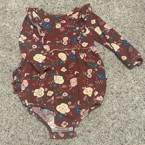 RuffleButts Long sleeve Floral Romper